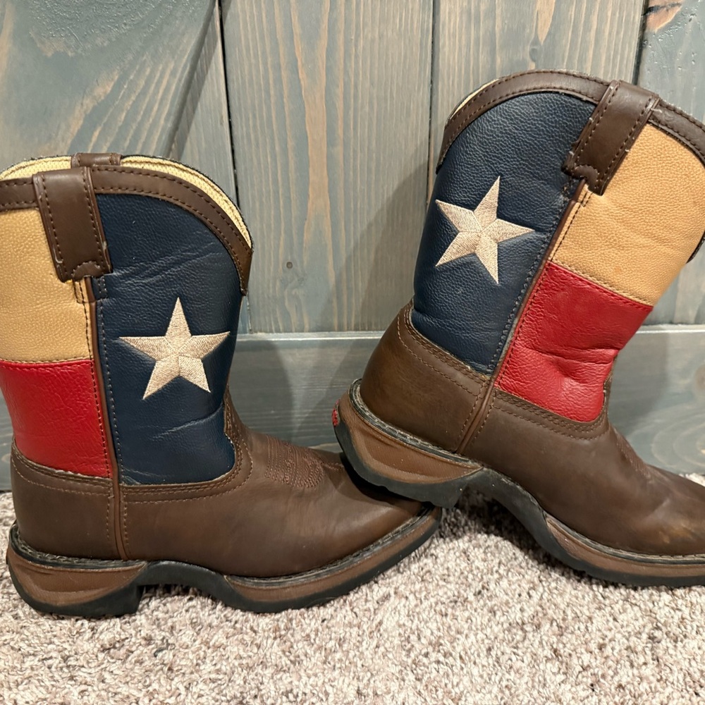 Durango Lil Rebel Kids' Texas Flag Boots - Brown, Red, Blue